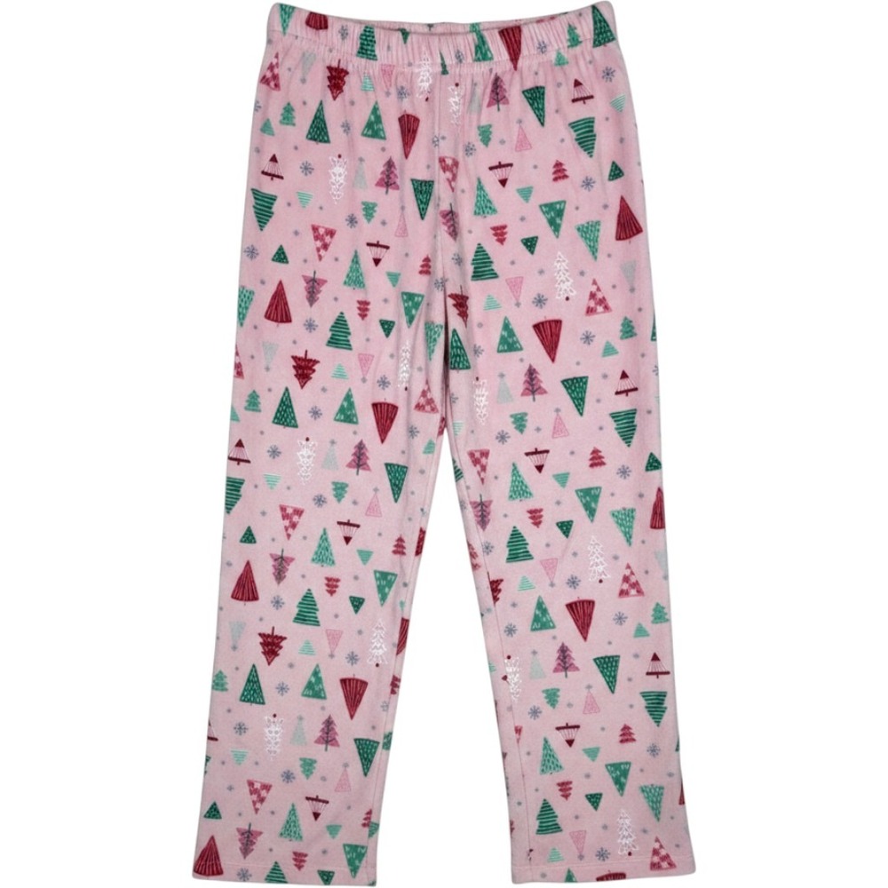 Roudelain Kids Pink Christmas Tree Plush Fleece Pajama Pants Small NWT Holiday